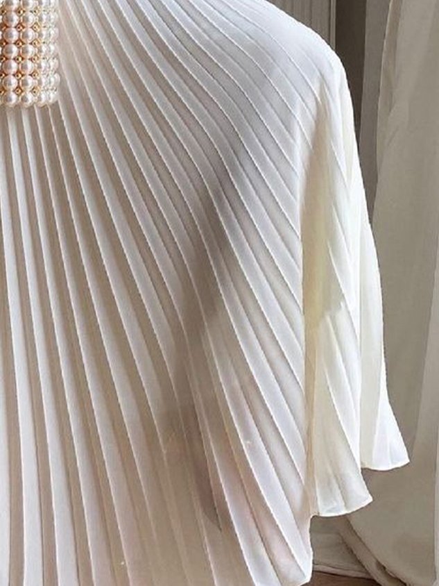 Elegant Plain Sleeveless Crew Neck Maxi Dress With No Belt