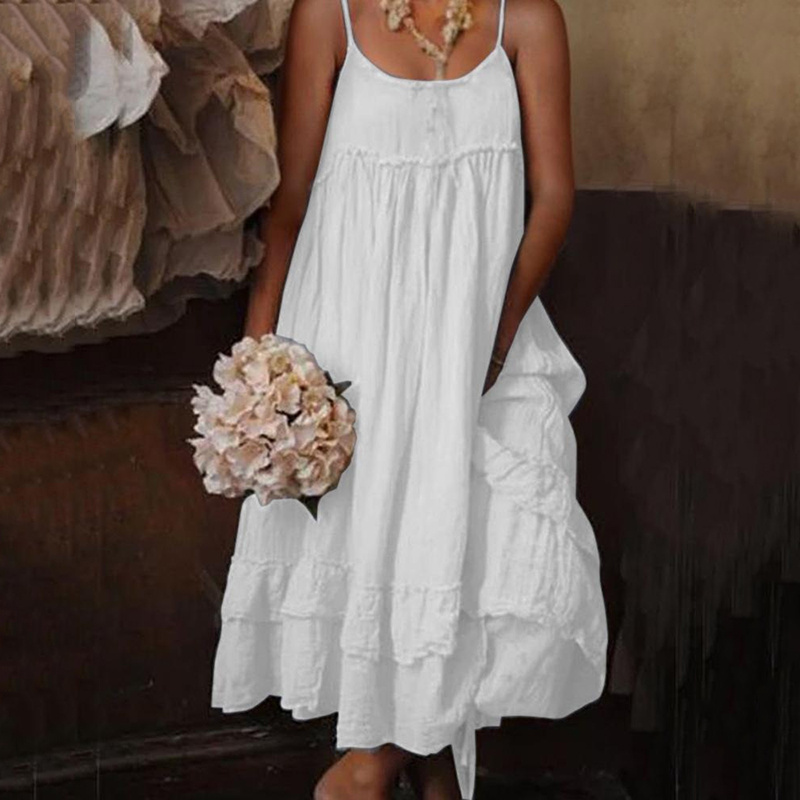 Double Layered Sleeveless Midi Dress